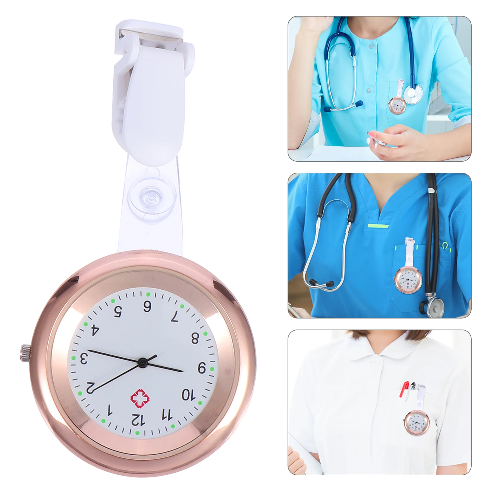 

Water Proof 1Pc Nurse Pocket Watch Clip On Alloy Fob Watches for Women Use Long Lasting Timing Gifts