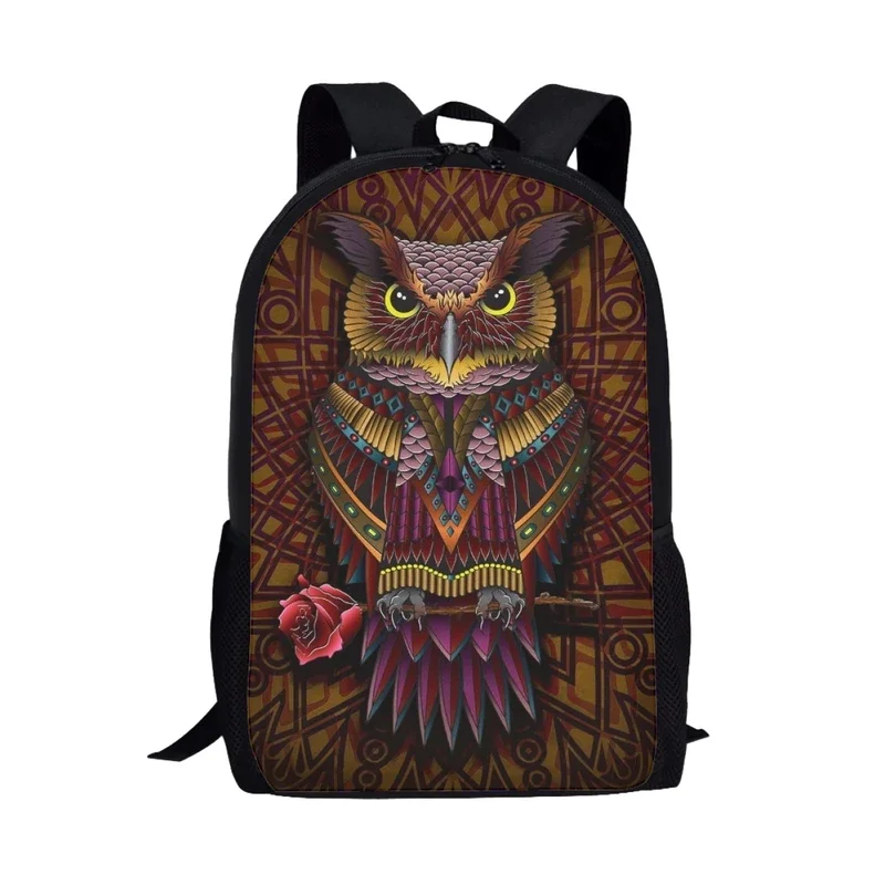 

Owl Print School Bag for Kids Boho Classic Practical Large-capacity Travel Backpack Teenager Students Trendy Laptop Bags Bookbag