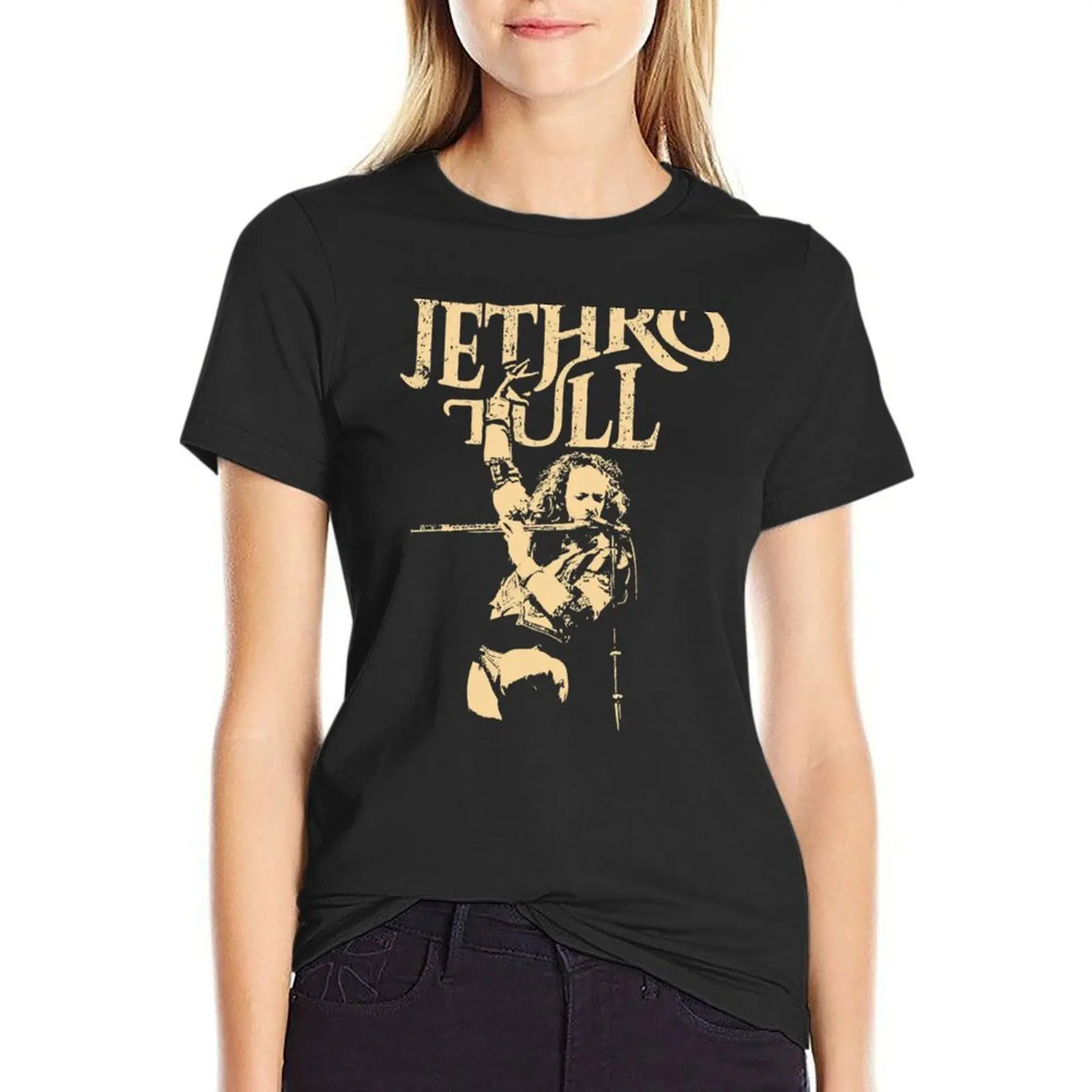 Музыка винтажная ретро красивая модель Jethro Tull подарки для любителей музыки футболка для любителей спорта футболка для женщин