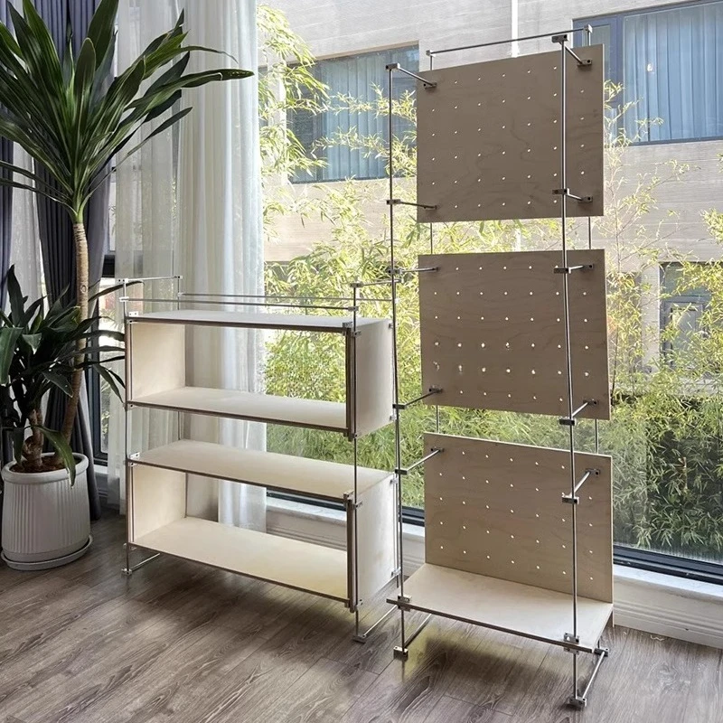

Optical axis multi-layer floor birch marine board hole board shelf shelf Optical axis multi-functional storage rack jewelry