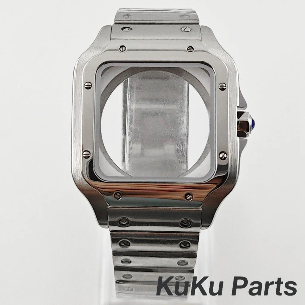 

NH35 38 мм квадратный корпус для часов из нержавеющей стали 316L коробка для часов Santos модификационные детали для механизмов NH34 NH35 4R35 NH36 NH38 NH70