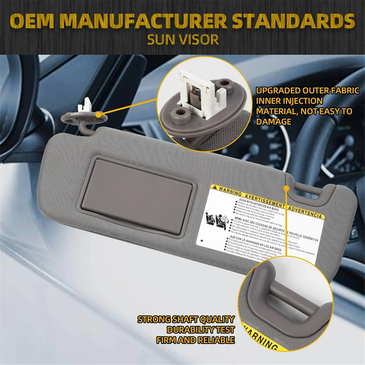 

# 768R Солнцезащитный козырек со стороны водителя и правого пассажира с подсветкой для Toyota (серый)