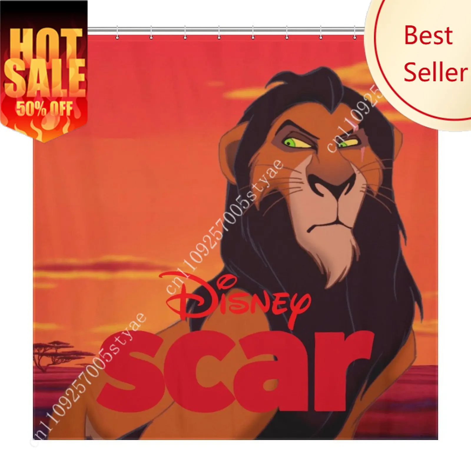 

Scar Shower Curtain 2026 Disney Cartoon Movie Kids Cute Animal Bathroom Home Party Decor Waterproof Custom Bath Curtain