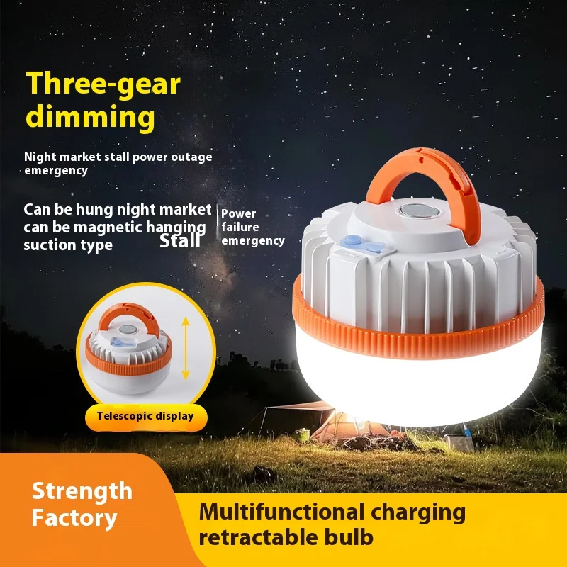 USB Rechargeable LED Bulb Portable Camping Light Bulb Emergency Lighting Flashlight Lamp Outdoor Picnics Hanging Tent Light Tool