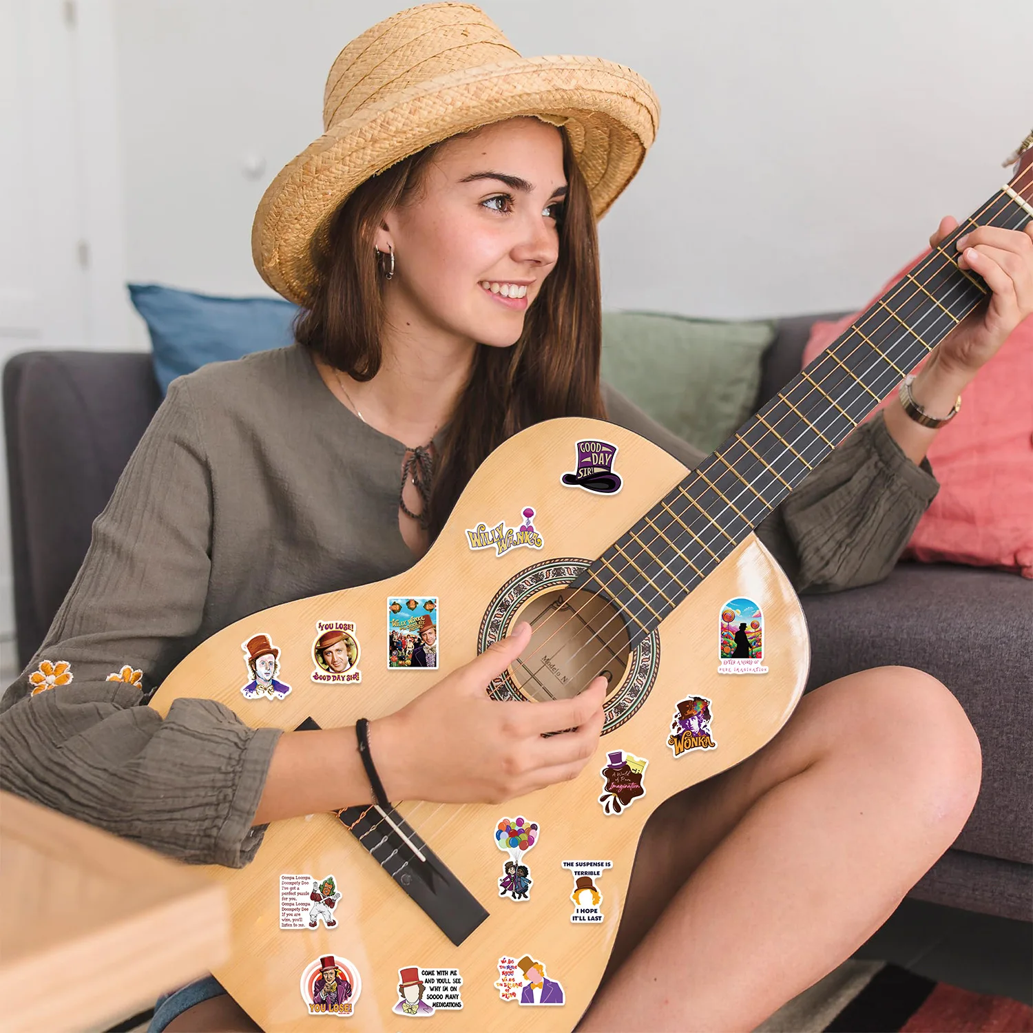 10/30/60 pçs charlie e a fábrica de chocolate adesivo para mala skate portátil bagagem telefone estilo diy decalque pegatina