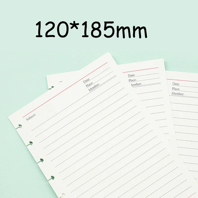 B6 Loose Leaf Core Replacement Mushroom Hole Inner Page Various Styles Fill Inner Paper Planner Inner Paper School Supplies