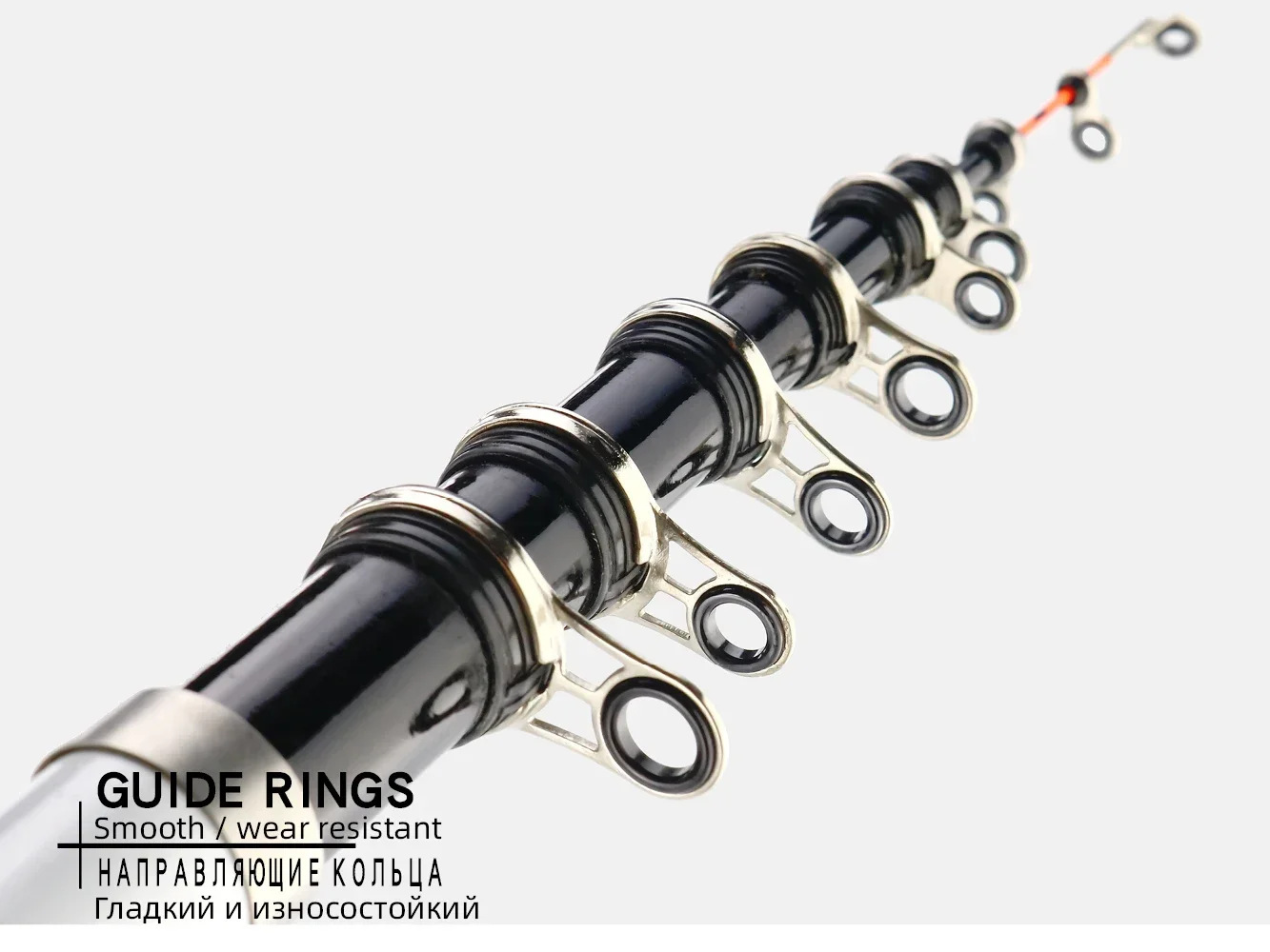 3M 2.7M 2.4M 2.1M 1.8M 1.5M Teleskop-Angelrute zum Felsangeln, Spinn-, Fliegen-, Karpfen- und Feederangeln, Kohlefaser, Pesca Mini Reiserute mit Rollenhalter – Detail 13