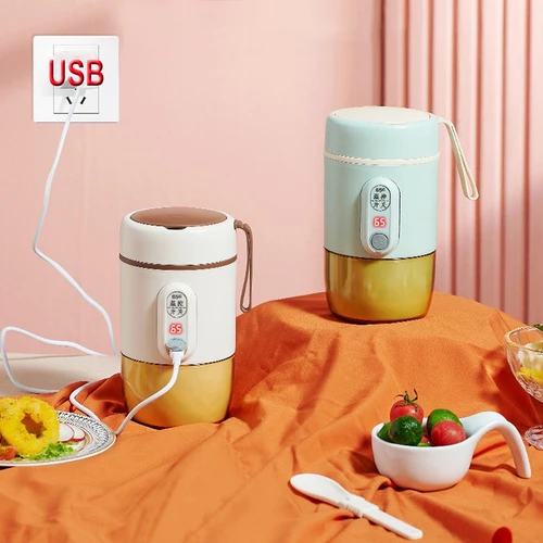 USB C 타입 디지털 디스플레이 스테인레스 스틸 전기 가열 도시락, 3 기어 온도, 5V, 12V, 24V, 자동차 식품 워머 컨테이너 