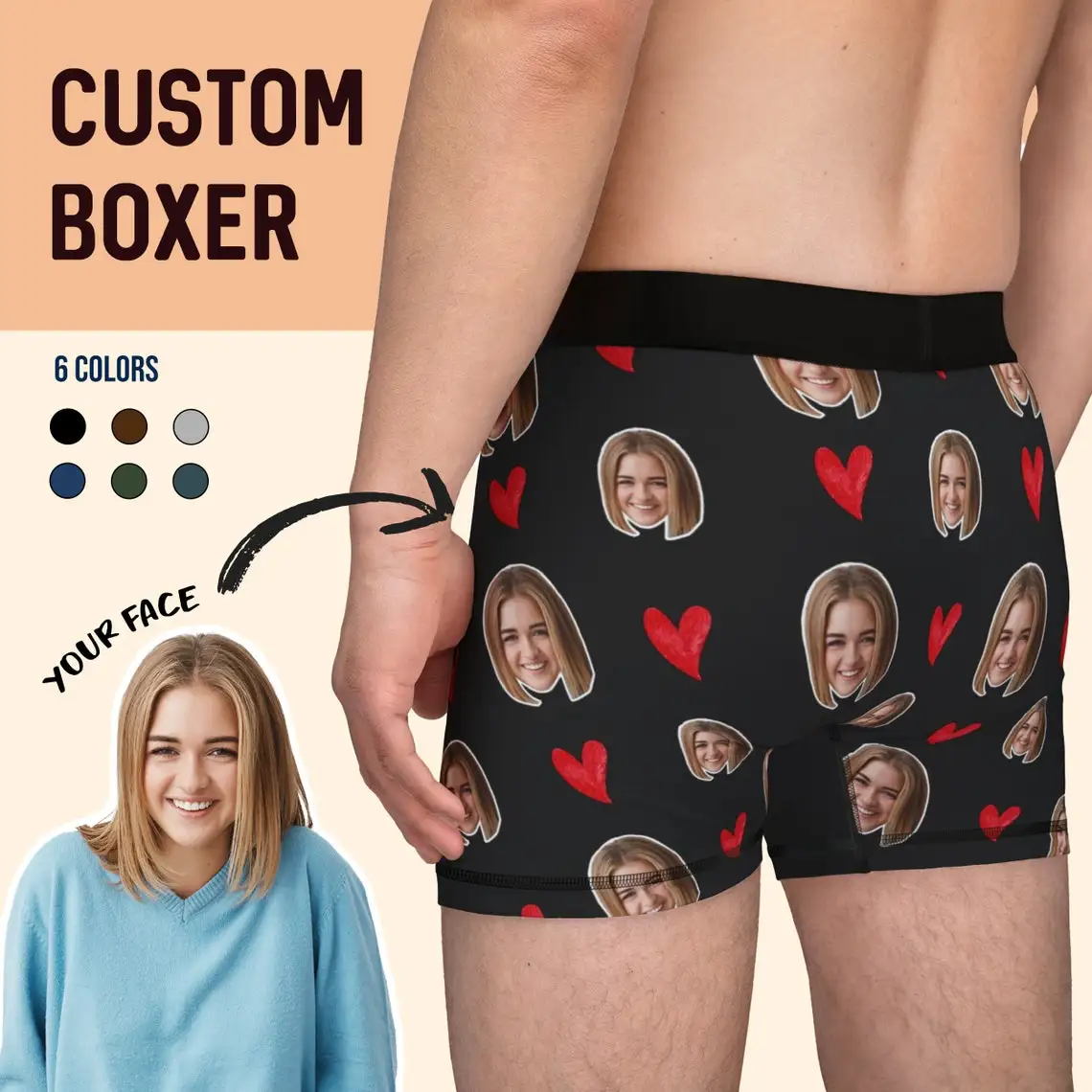 

Custom Boxer Briefs Personalized Fathers Day Gift For Husband Funny Anniversary Gift Boyfriend Birthday Valentines Day Gift