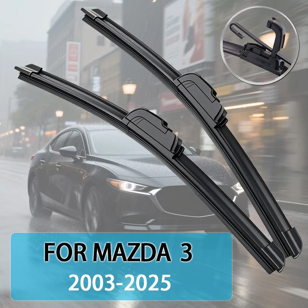 Auto Wischer Klinge Für Mazda 3 (BK BL BM BN BP) 2003-2025 Windschutzscheibe Gummi Refill Frontscheibe Wischer auto Zubehör