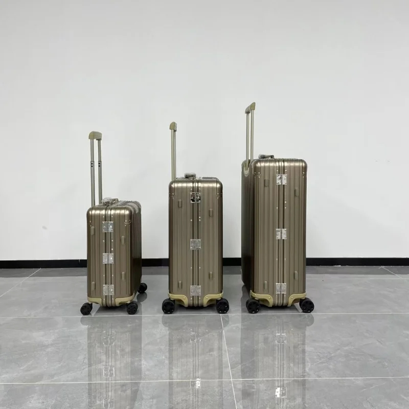 High-end Anodized Aluminum Carved Model Wheels Large Capacity German Craftsmanship Luggage Trolley Case Code Lock 21/26/30-inch