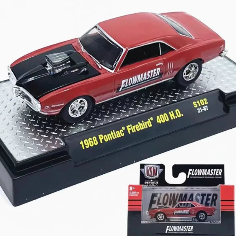 

Литой под давлением M2, масштаб 1:64, 1968, Pontiac Firebird 400H.O. Имитационная модель автомобиля из сплава, статическая коллекция, украшенные праздничными подарками, игрушки