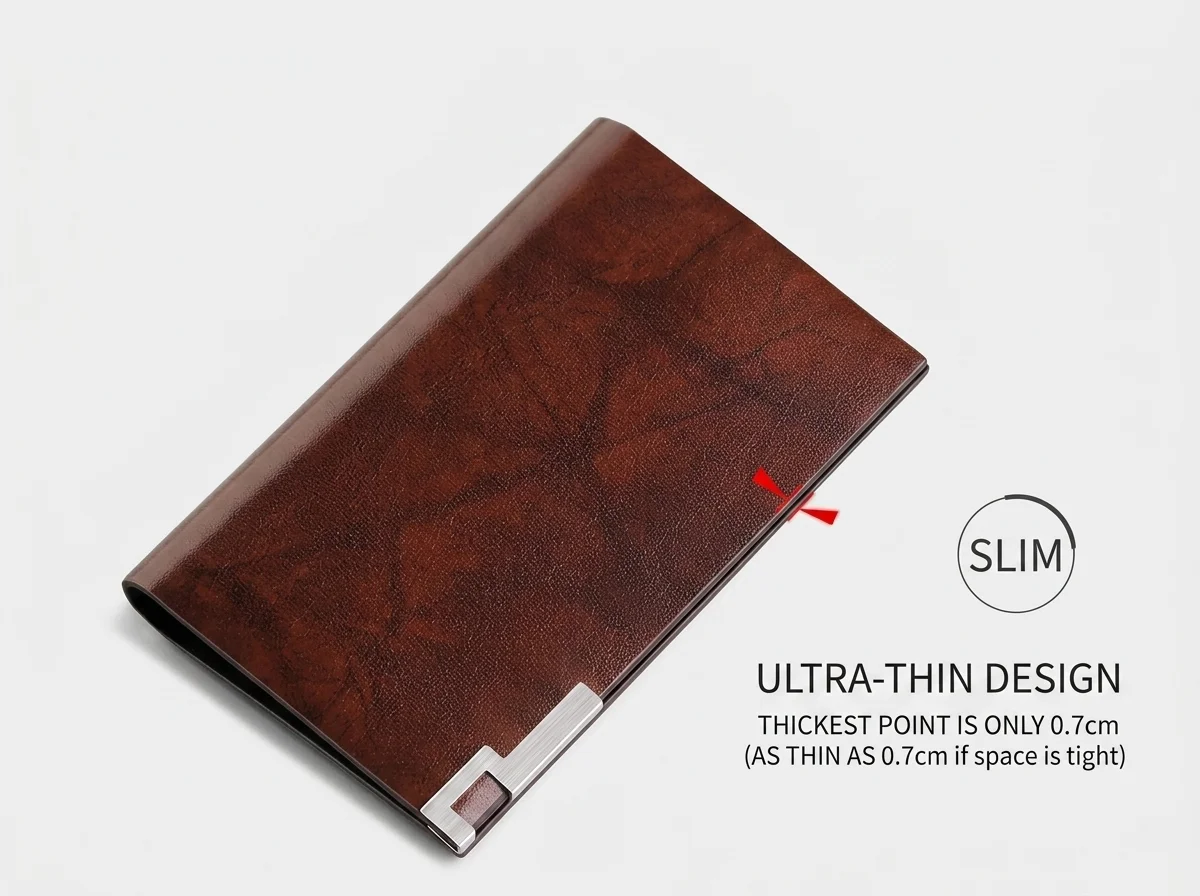 Neuer Schlanker Kartenhalter für Herren, Metall-Multikartenhalter für Ausweis, Kreditkarten und Führerschein, Ultra-Dünner Tragbarer Premium-Organizer – Detail 7