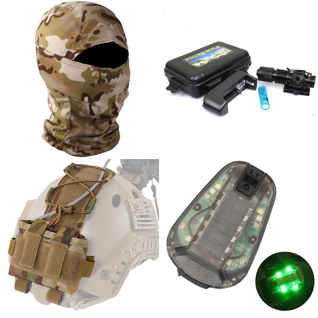 Airsoft Military Fast Helmet, Game Sets with Tactical Headset & Goggles & Telescope Model, with Advanced EPP Pad, for Outdoor CS