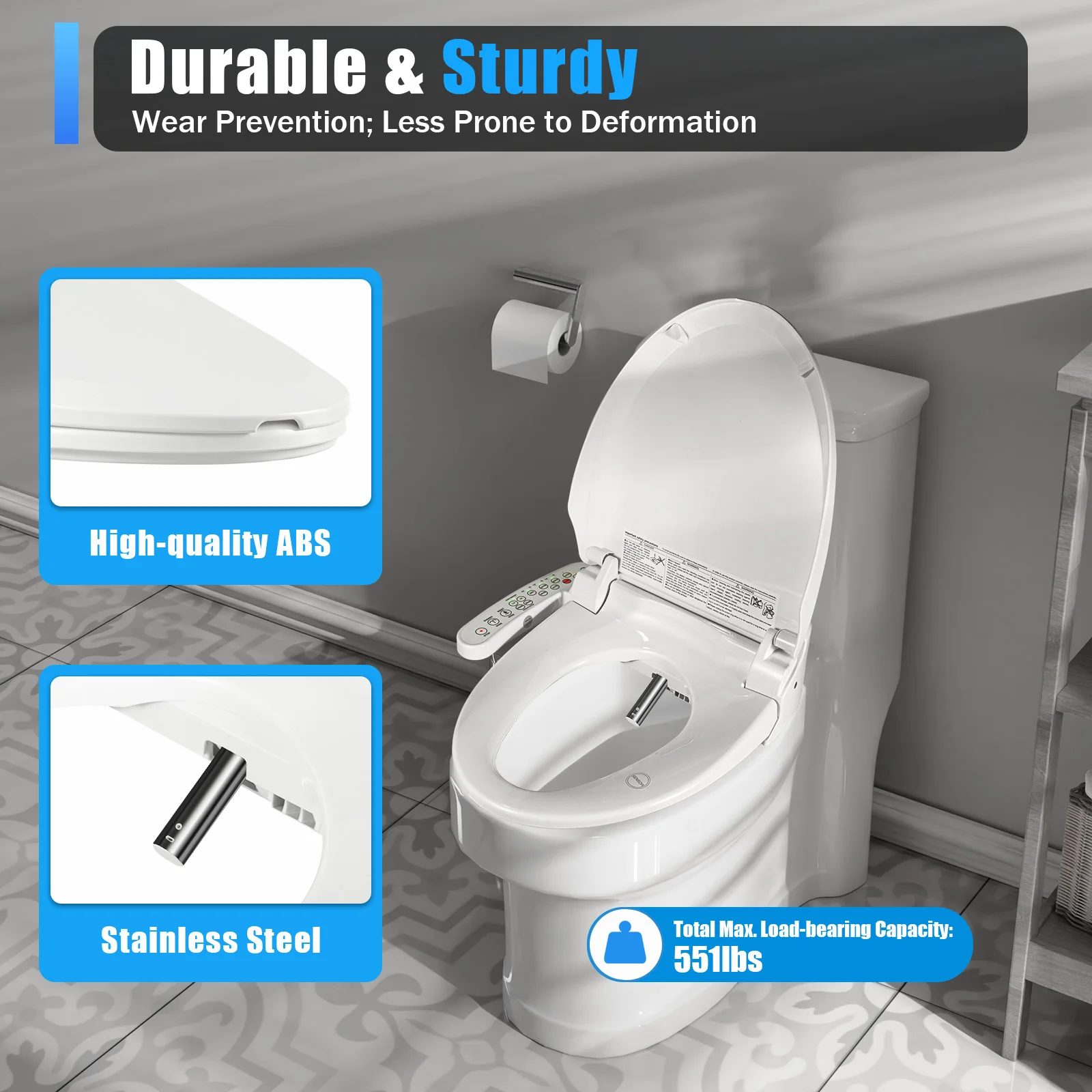 Environmentally Friendly Intelligent Flushing Toilet Lid Easy to Clean Suitable for Toilets in Various Places