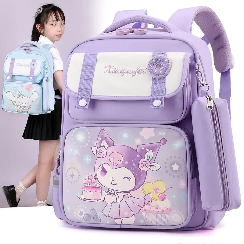 

Kuromi Cinnamoroll Anime Kawaii Sanrio Ins Student Schoolbag Female Cute My Melody Load Protection Shoulder Backpack Gifts