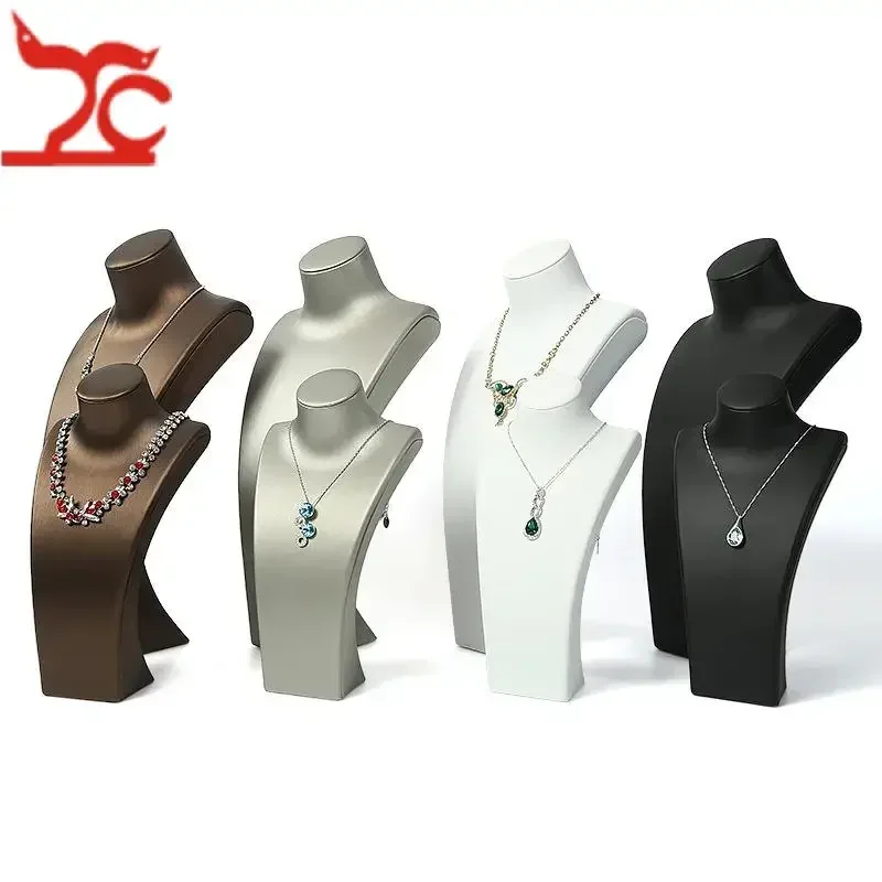 Exhibitor Window Display Stand Luxury Pu Leather Display Bust Mannequin Necklace Storage Model Jewelry Pendant Organizer Shelf