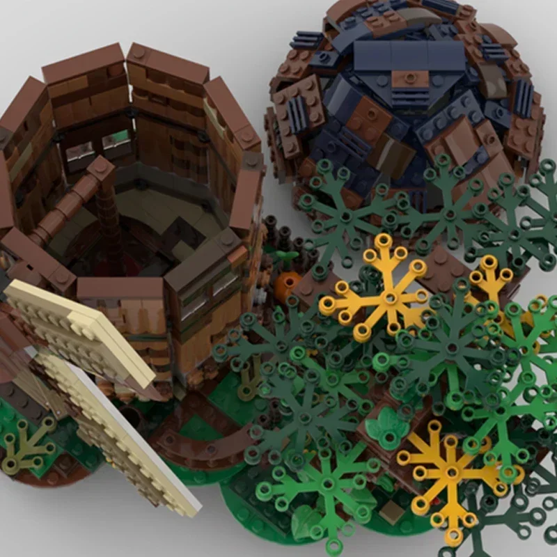 Moc Building Blocks ยุคกลางรุ่น Water Wheel House การวิเคราะห์อิฐ DIY ประกอบของเล่นก่อสร้างสําหรับ Childr วันหยุดของขวัญ