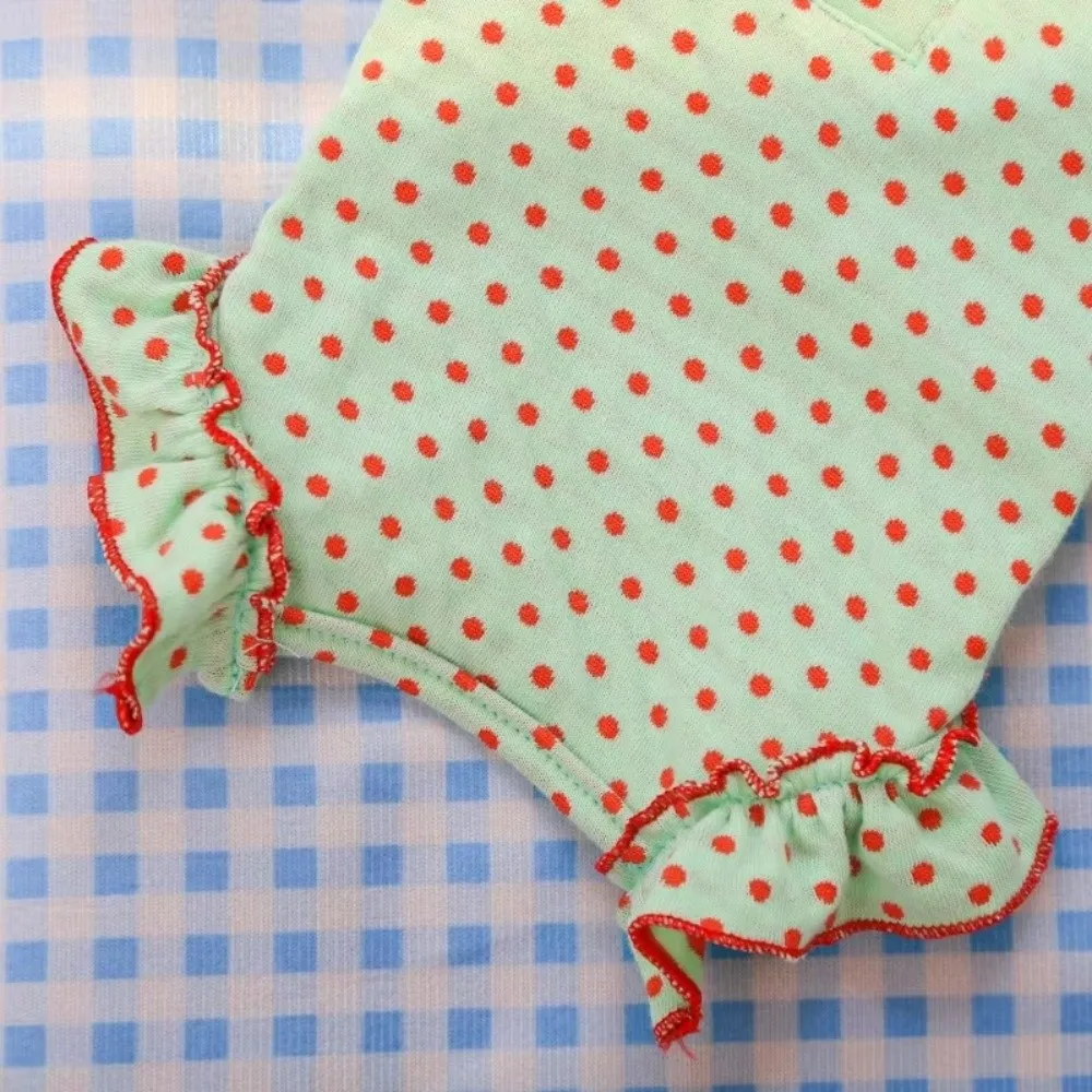 Cute Spring Summer Dog Bodysuit Cotton Breathable Pet Clothes Wrap Belly Polka Dot Puppy Clothes Puppy