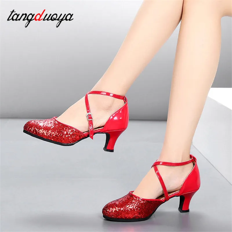 wholesale dancing shoes for women latino outdoors Latin Salsa dance shoes for women close toe low heels 3.5cm Modern Dance Shoes