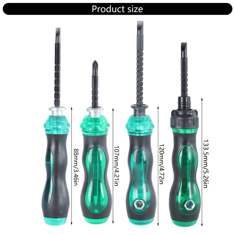 dwan Obeng Ratcheting Mini, Obeng Teleskopik Panjang Dapat Disesuaikan, Set Obeng Ratcheting, Mata Bor Magnetik