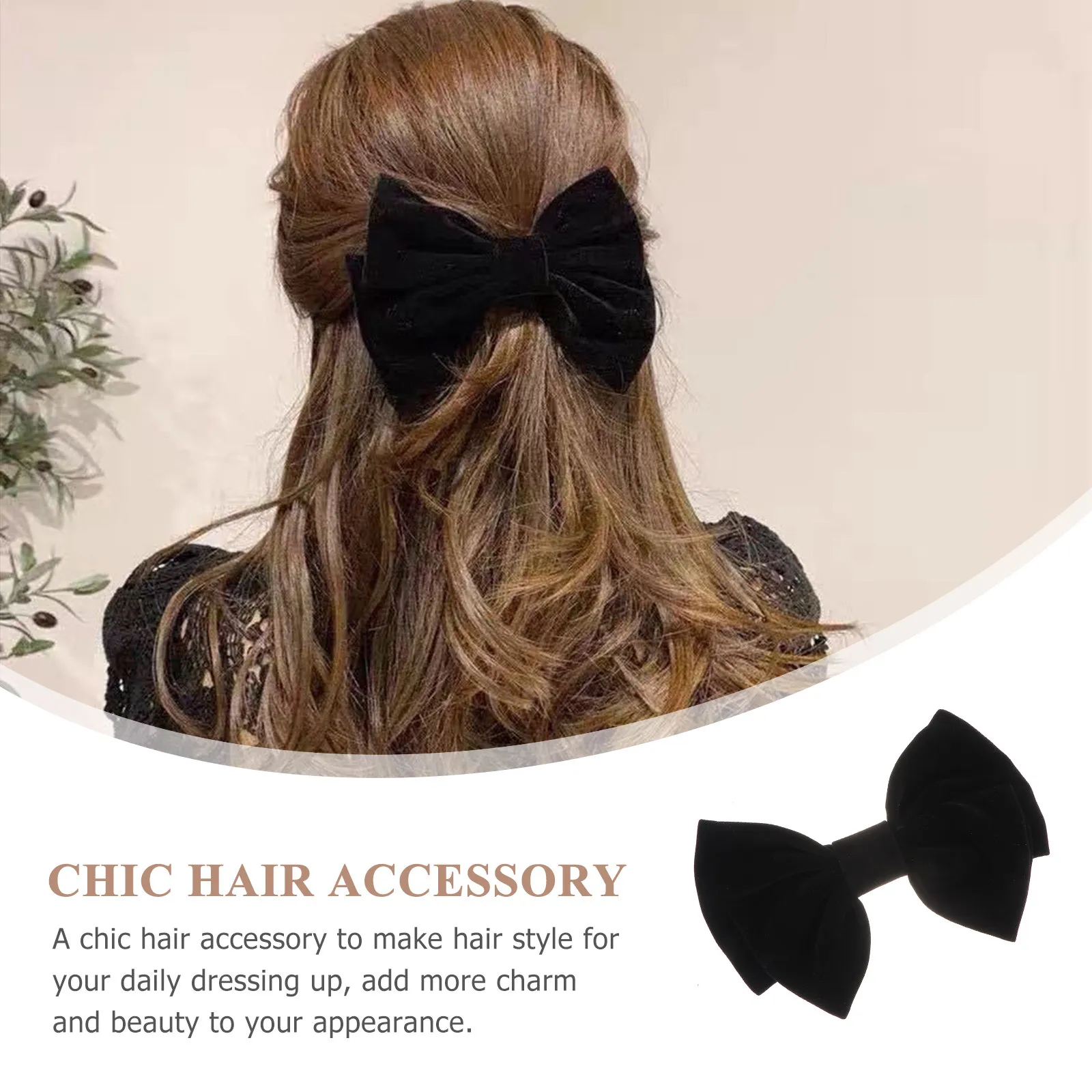 

Bowknot Hairpins Cute Clips Pretty Barrette Women Girls Black Decorative Durable Safe Ideal Gift for Little Princess