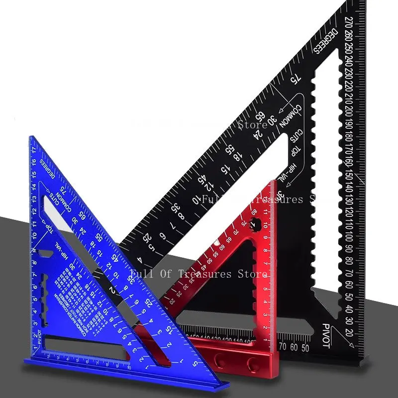 Multi-specification Three-ruler 45 Degrees 90 Degrees Aluminum Alloy Triangle Board Woodworking Measurement Ruler Scale