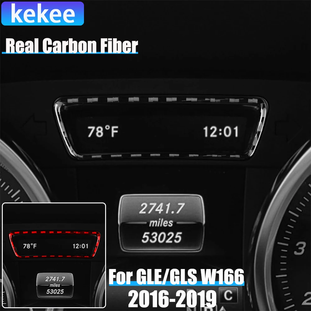 Real Carbon Fiber Car Accessories Speedometer Trim Cover Soft Sticker For Mercedes-Benz W166 GLE/GLS 2016 2017 2018 2019