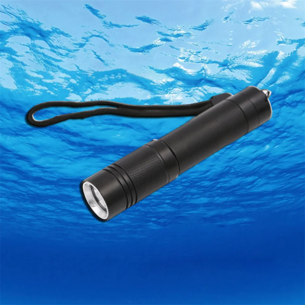 Handy Diving Torch with Tail Rope Professional Underwater Lamp Adjustable Long-range Outdoor Work Light Rechargeable