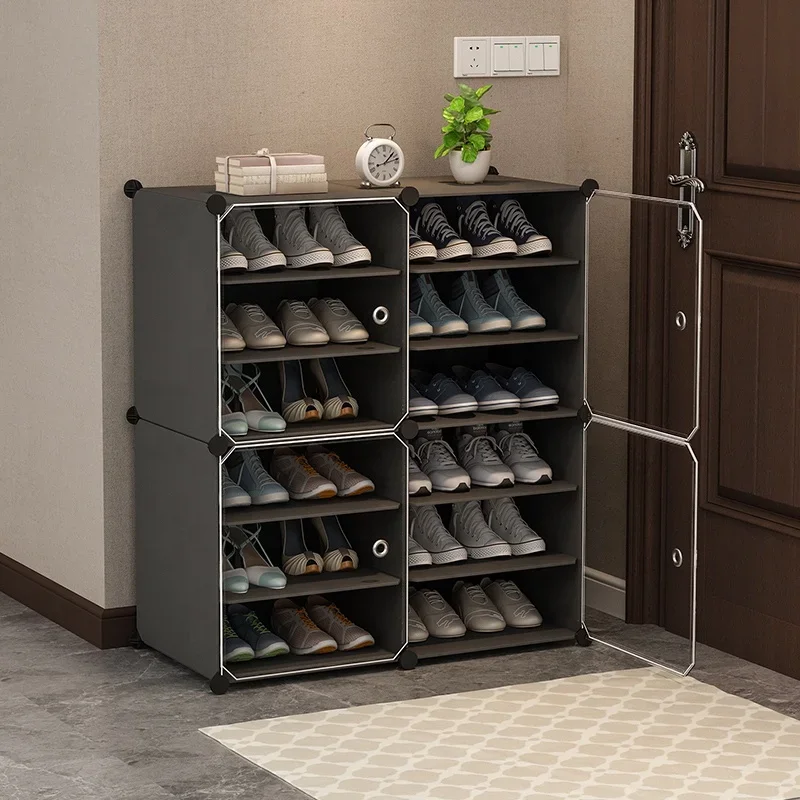 Multi-use Living Room Furniture Storage Shoe Racks Shoe Cabinet Portable Plastic Door Modern Indoor with Transparent