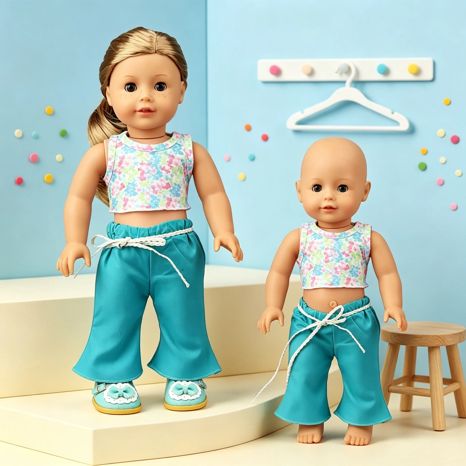 Cute Floral Doll Outfit for 18