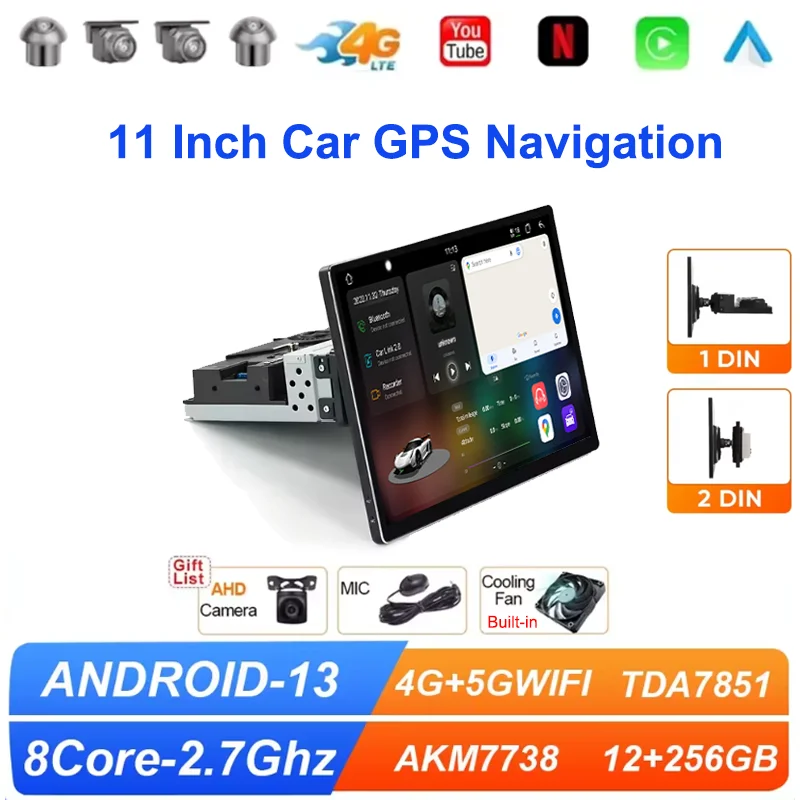 

UIS7870 Universal 11" 1/2Din Car Radio Wireless Carplay Android Auto Multimedia Video Player GPS Navigation DSP Car Stereo