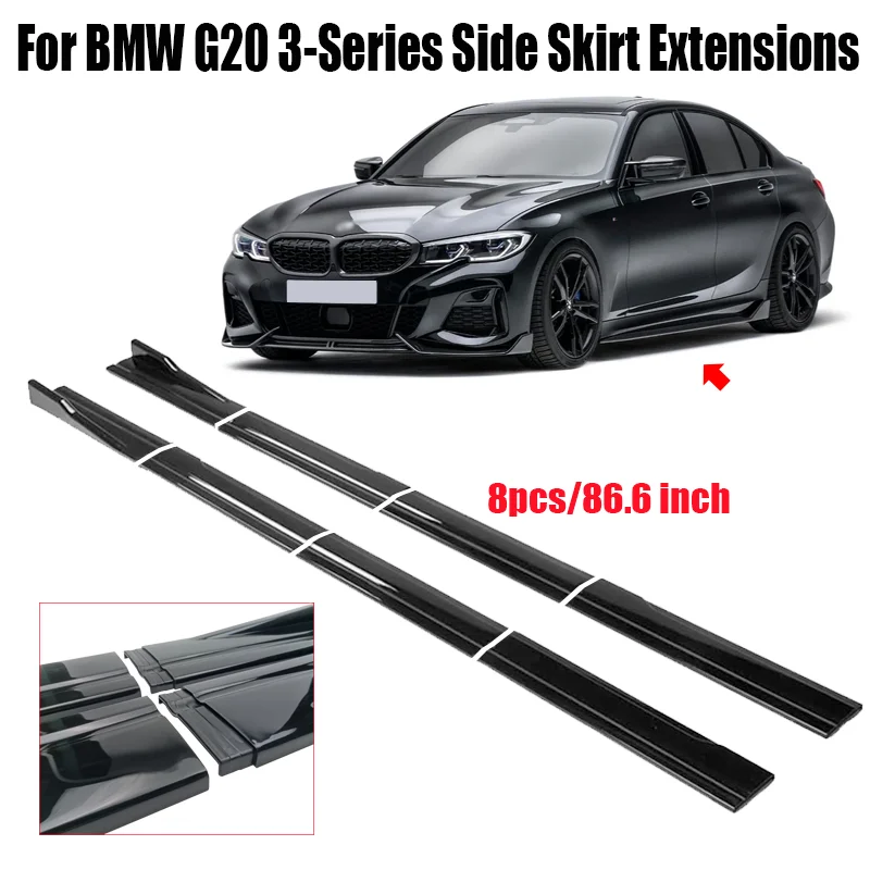 

For BMW Accessories G20 3-Series 330i M340i 2019+ Gloss Black Car Side Skirt Extensions Rocker Panels Side Trim Spoiler Factory