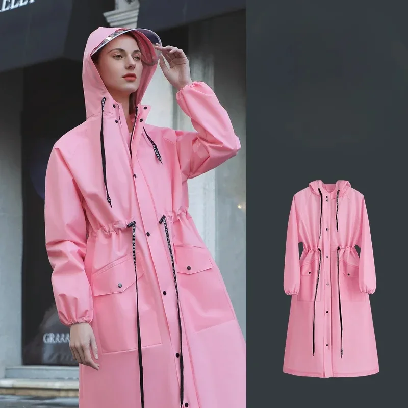 Long Raincoat Tourism Outdoor Hiking Waterproof Rain Poncho Raincoat Hooded Rain Coat High-quality