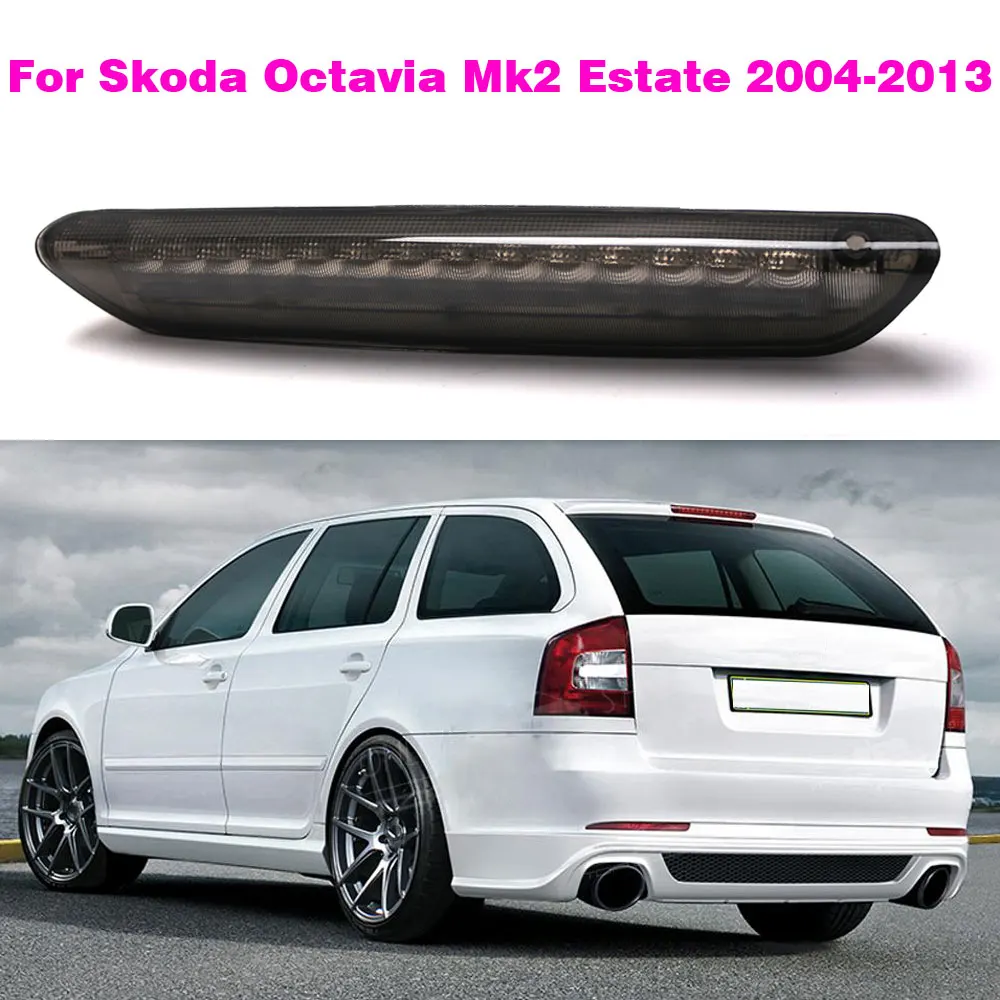 Czarne tylne centrum wysokiego poziomu trzeciego światła stopu do Skody Octavia Mk2 Estate 2004 2005 2006 2007-2013 1Z 9945097 C