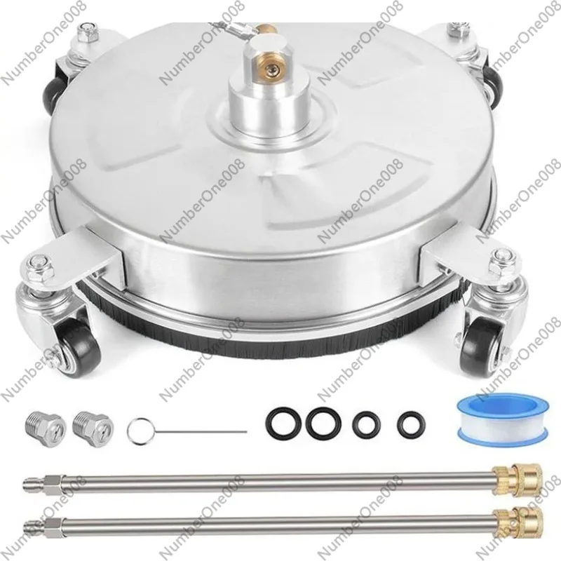13 Inch High-pressure Cleaning Machine Surface Floor Cleaner, Bottom Cleaner, 4-wheel, 1/4-inch Quick Connector, Extension Rod