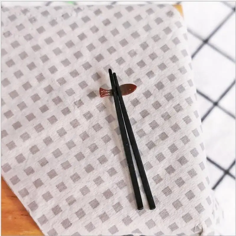 Dollhouse Kitchenware Chopsticks with Stand Ceramic Mini Decor Utensils Accessories for 1 12 Doll House Kitchen