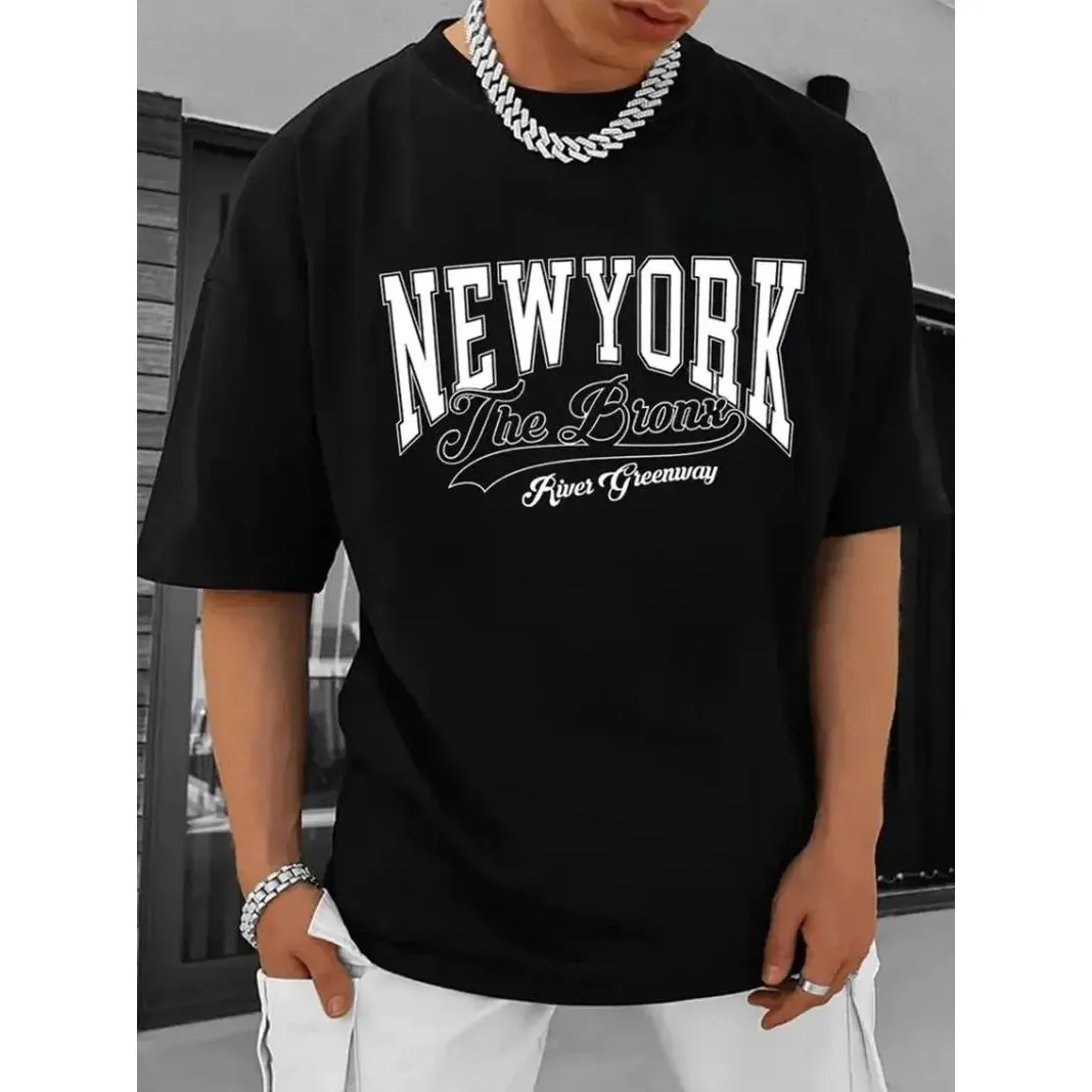 

New 2025 Summer Men's T-irt Letter Print CleanFit Waist-Cinching Sle Nine-Sve PU Leather Ciwalk Suitable Ladies