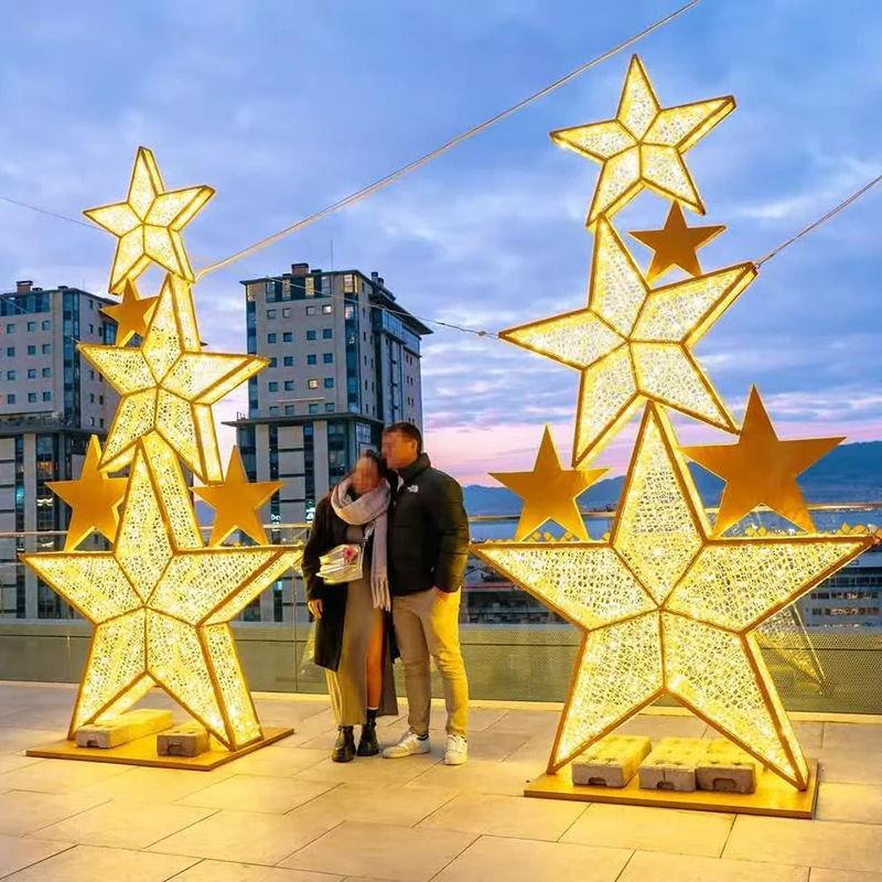 Design Outdoor Large Light Emitting Diode Christmas Lights PVC 3D Arch Pattern Decorative Lighting