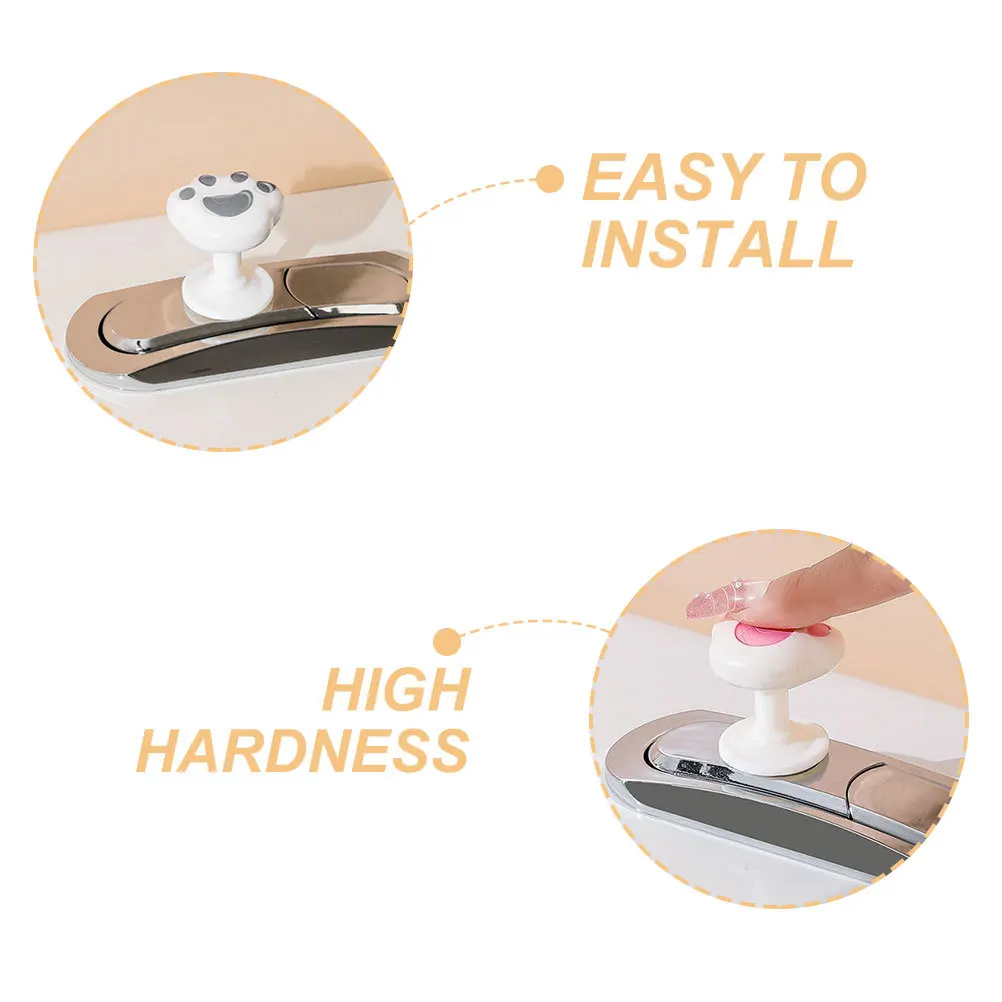 1 زوج Abs المرحاض خزان زر فلوش دفع استبدال القط مخلب على شكل مساعد الحمام أجزاء خزان المياه المرحاض زر المقبض العلوي #3