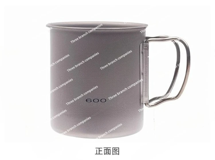 Single double layer titanium cup thermos  outdoor titanium water coffee cup lid