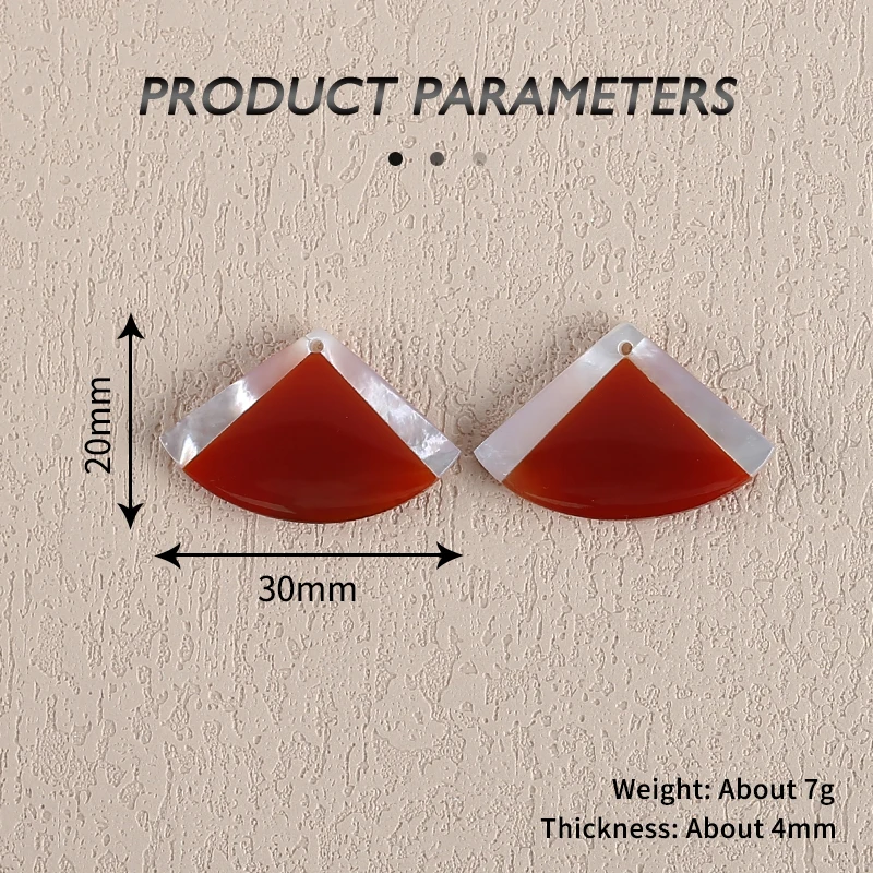 B&F Red Agate and Mother of Pearl , Handmade Natural stones beads, Polished Stones for jewelry Making Supplies