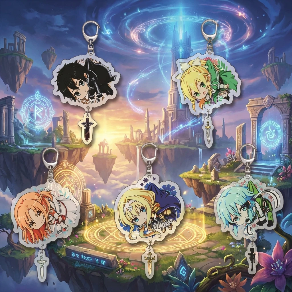 

Anime Acrylic Keychain Sword Art Online Keychain Pendant Wholesale School Creative Gift Souvenir Accessories Merchandise