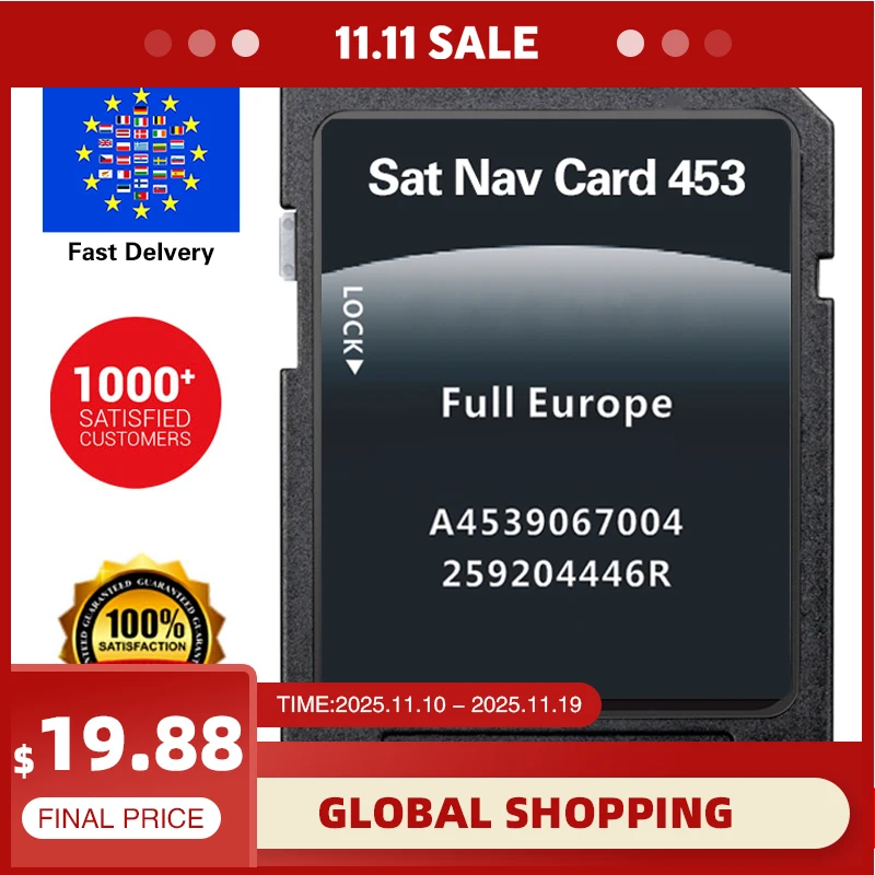 

2023 New for Smart 453 mit Cool & Media Navigation Car A4539067004 SD Card GPS Navi Update Map Full Europe