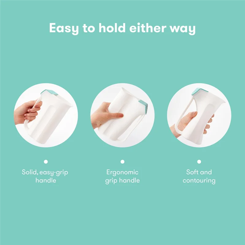 A88E-Tazza per risciacquo da bagno con controllo del bambino, design senza strappo con manico e soffione doccia a pioggia rimovibile per lavare i capelli e il corpo