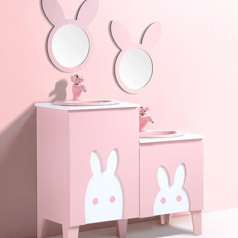 

Kindergarten children's bathroom cabinet combination color cartoon mother high and low sink sink basin cabinet toilet sink