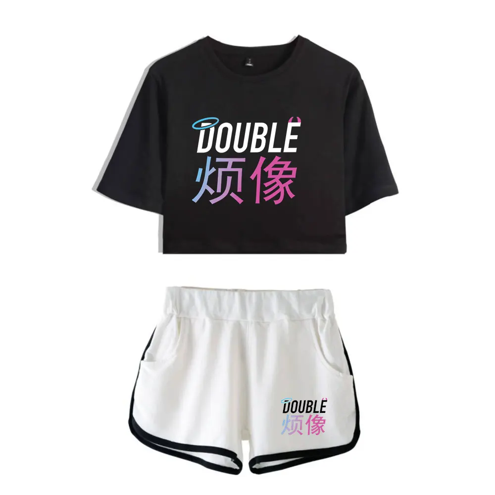 Stokes Twins Double Trouble Vintage 90s logo Merch Tops Streetwear Fashion Harajuku Two Piece Set Shorts+Lovely TShirt