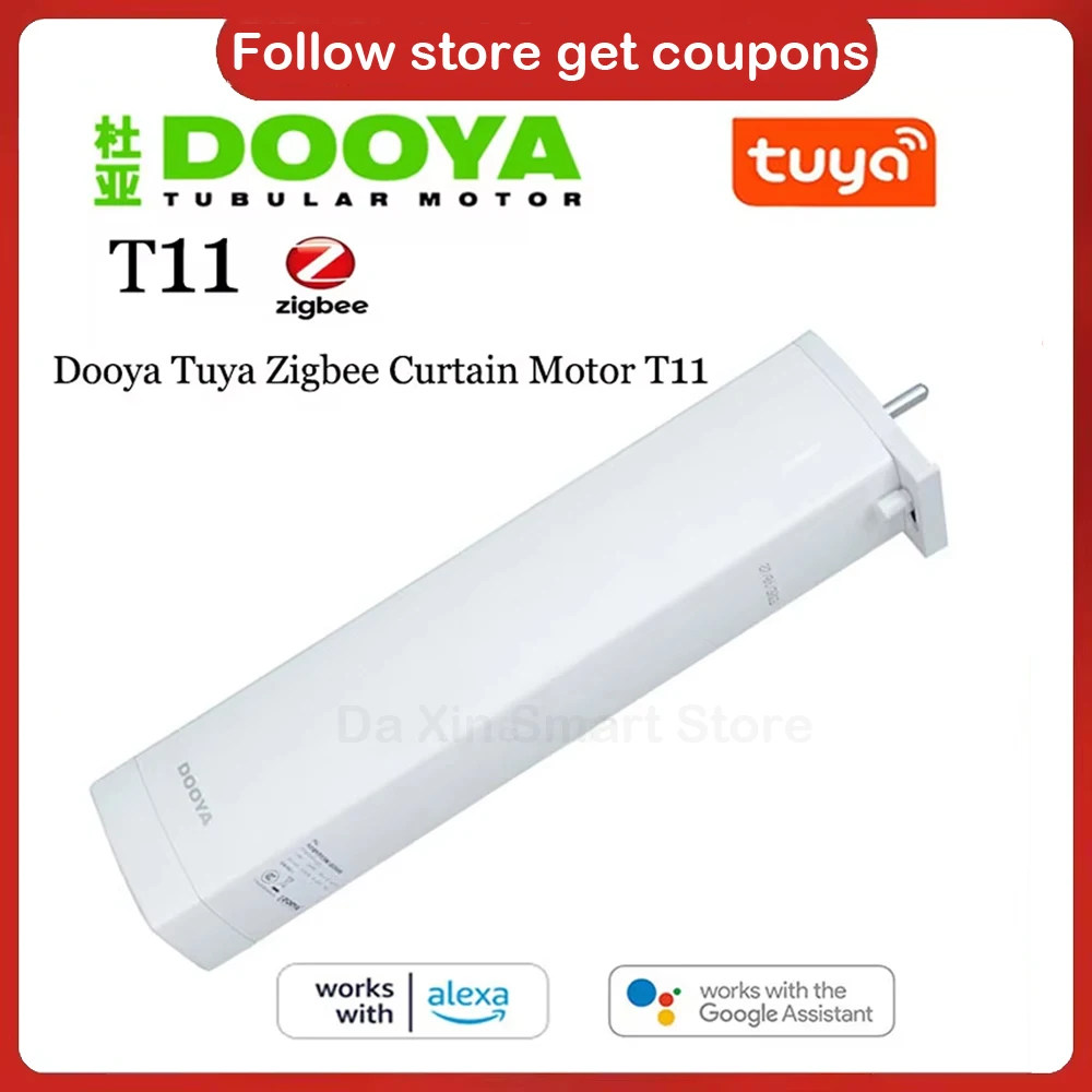 Dooya T11 Tuya Zigbee Electric Smart Curtain Motor RF433 Remote Control Engine Support Voice Control Alexa Google Assistant APP