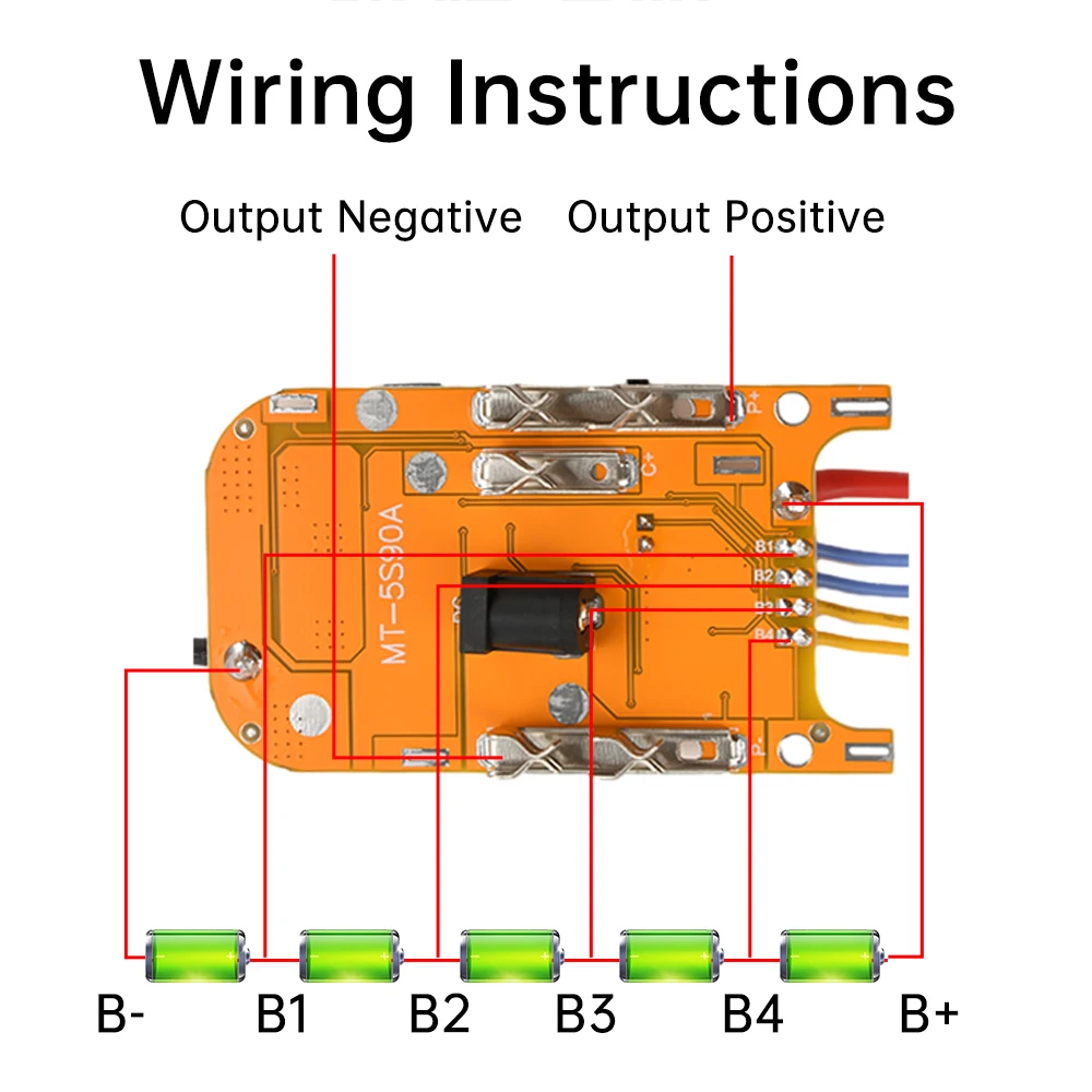 Papan Perlindungan Baterai Lithium 5S 21V 90A PCB 18650 Papan Perlindungan Pengisian Daya Baterai untuk Aksesori Alat Listrik