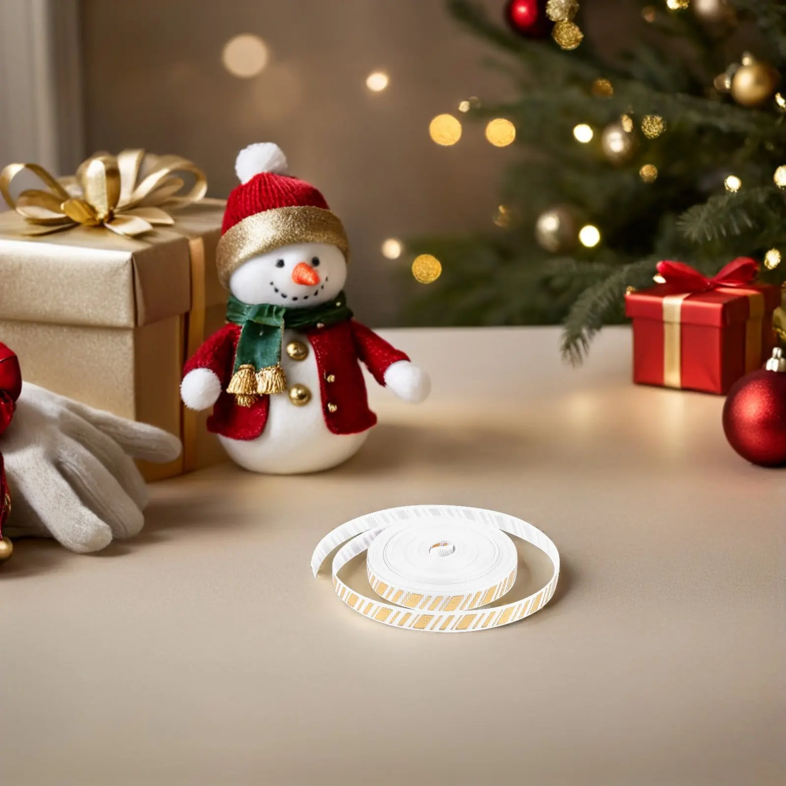 3 Rolls Christmas Ribbon Luxury Decorative Holiday Ribbon for Present Wrapping Xmas Party Decoration DIY Crafts Supplies Festive